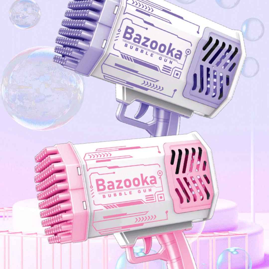 Bazooka Bubble Gun – Multi-Hole Light-Up Blaster &amp; Fan