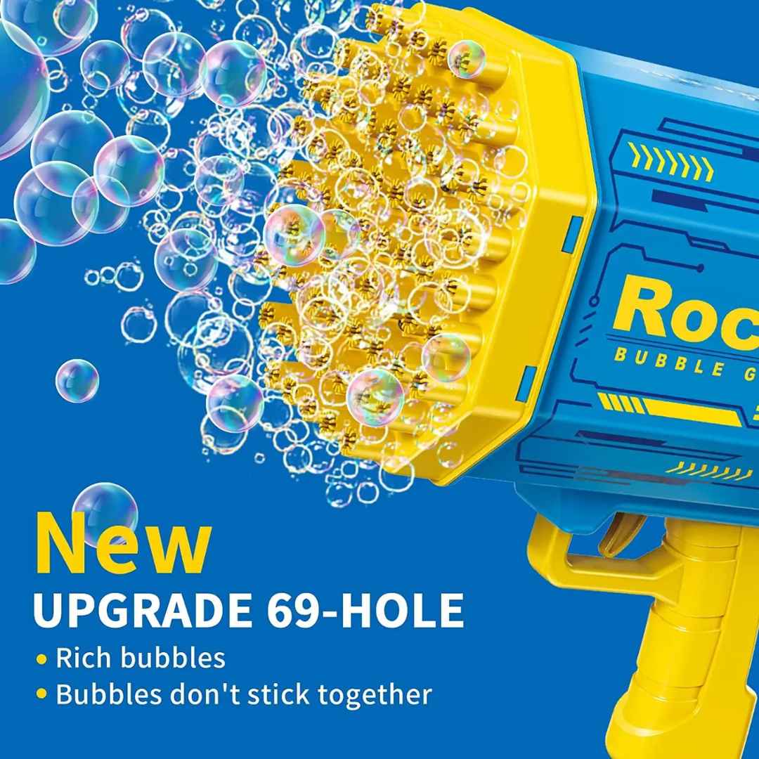 Bazooka Bubble Gun – Multi-Hole Light-Up Blaster &amp; Fan
