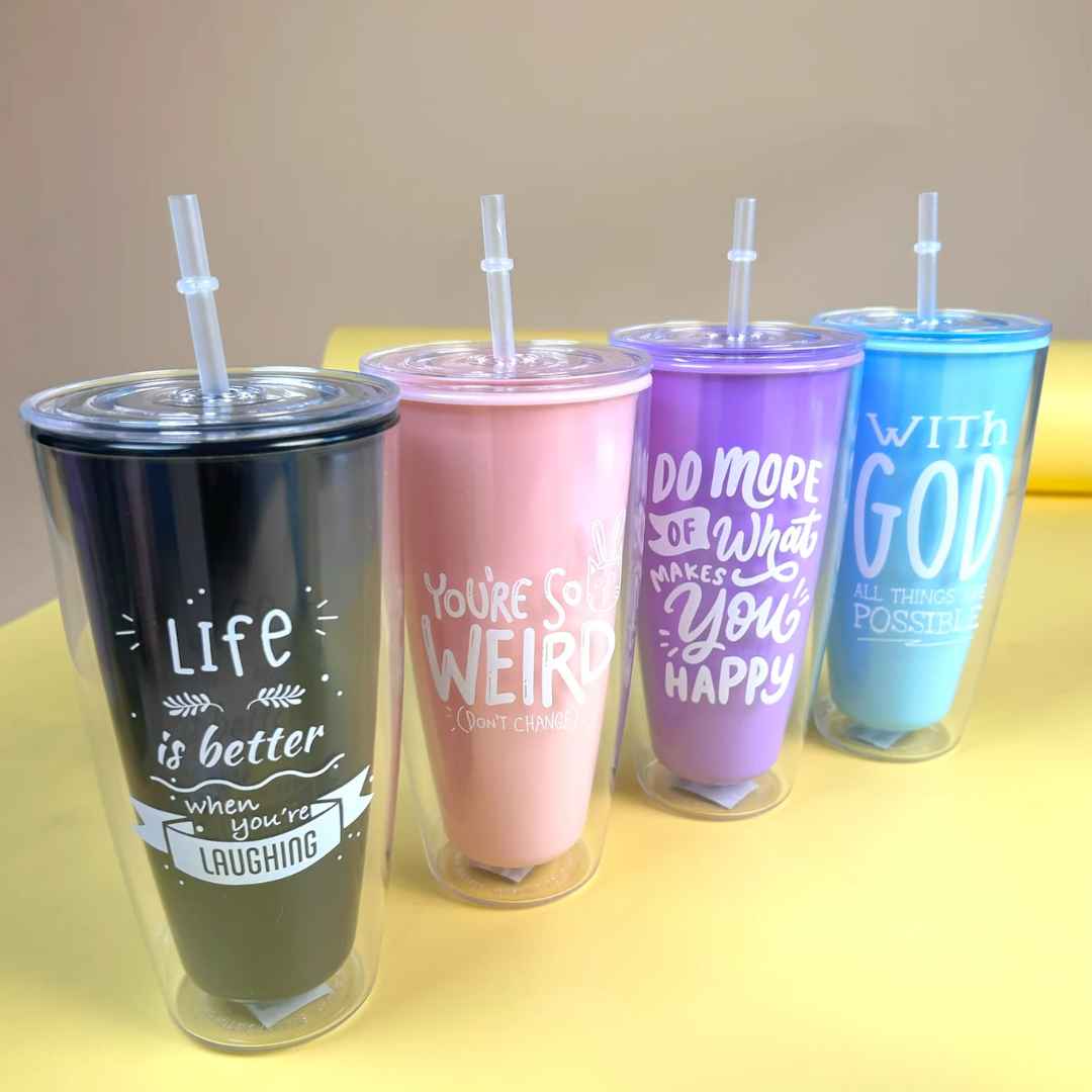 Funky Plastic Straw Cup 🥤 – Cool Sips, Funky Vibes