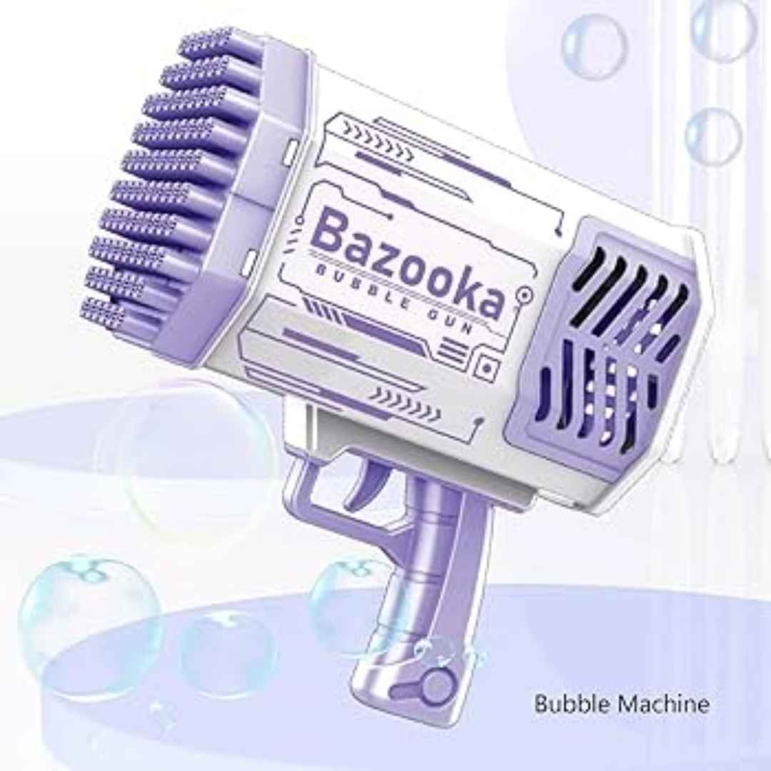 Bazooka Bubble Gun – Multi-Hole Light-Up Blaster &amp; Fan