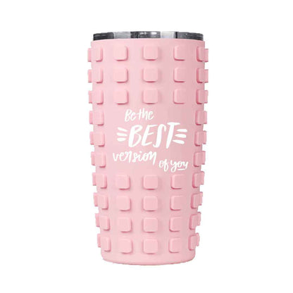 Funky Grid Grip Tumbler 🔲 – 500ml Bold Energy
