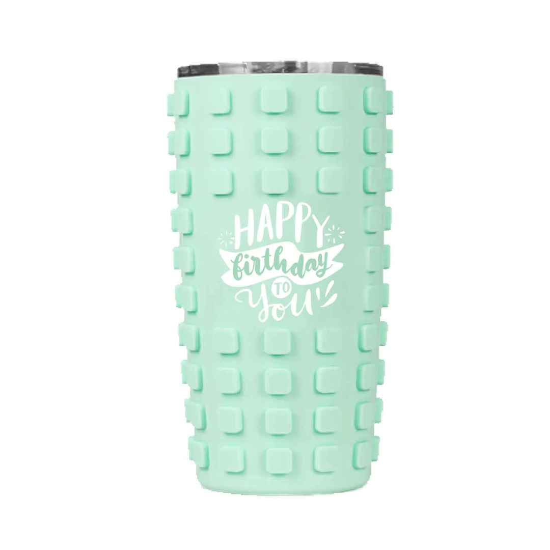 Funky Grid Grip Tumbler 🔲 – 500ml Bold Energy