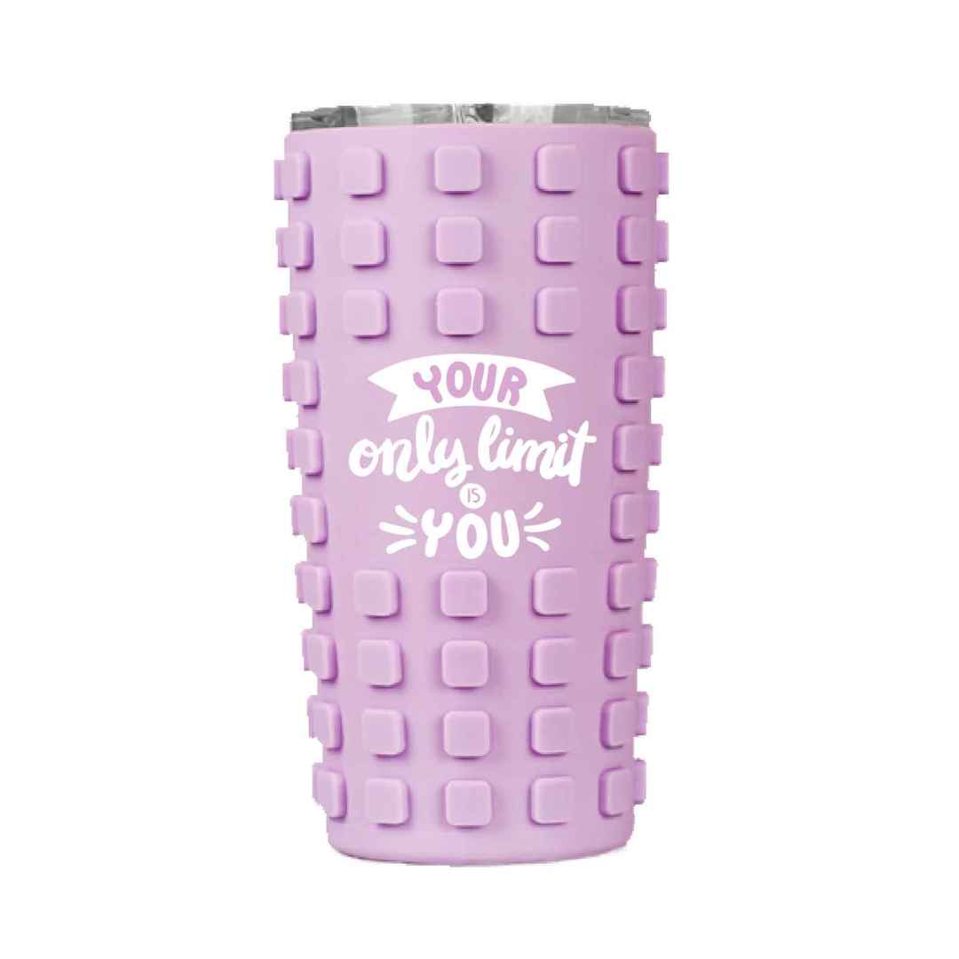 Funky Grid Grip Tumbler 🔲 – 500ml Bold Energy